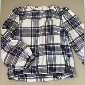 Anthropologie plaid blouse